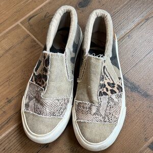 Leopard Patchwork Slip-On Sneakers